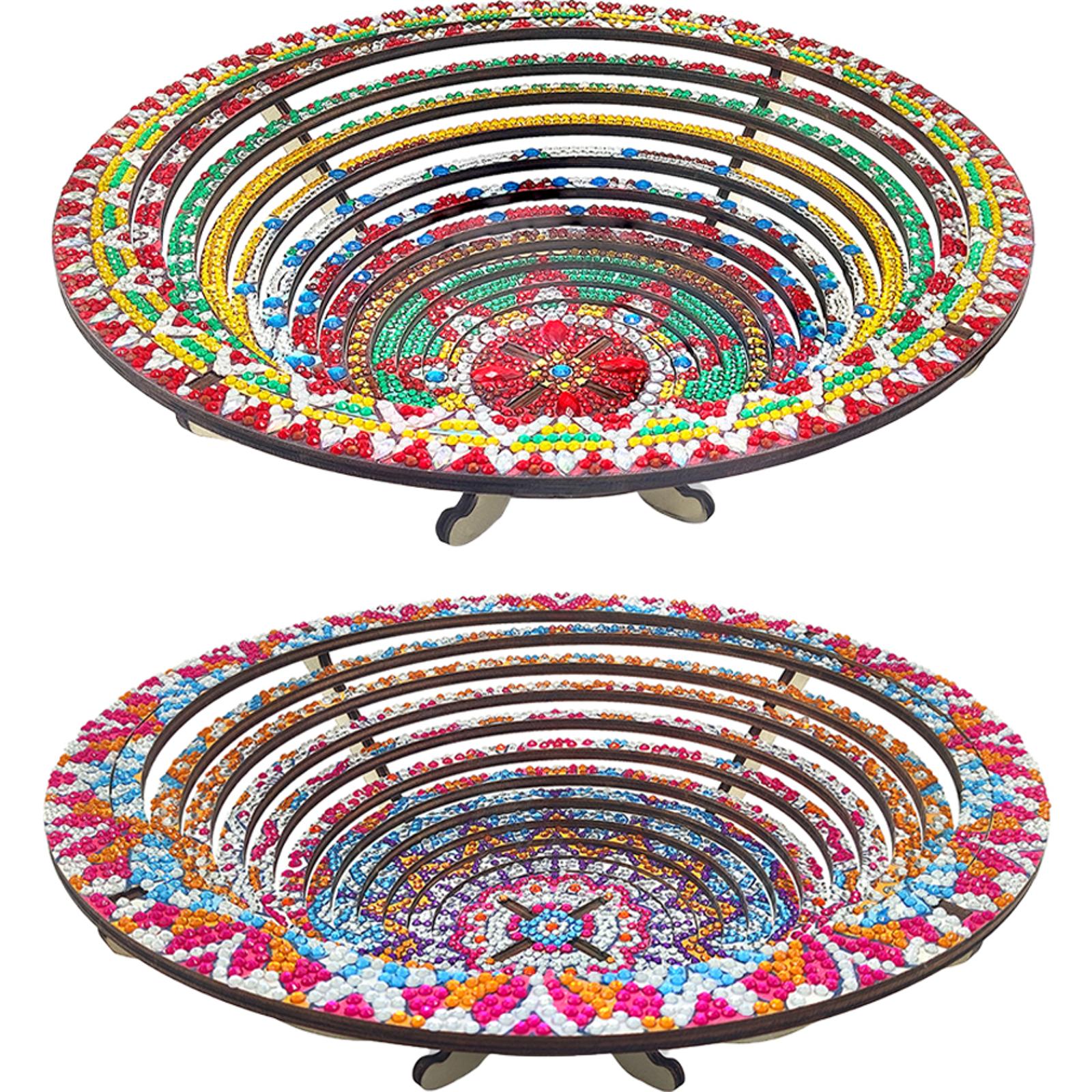 Resin Art Wooden Tray - DIY Diamond Painted Wooden Dining Plate