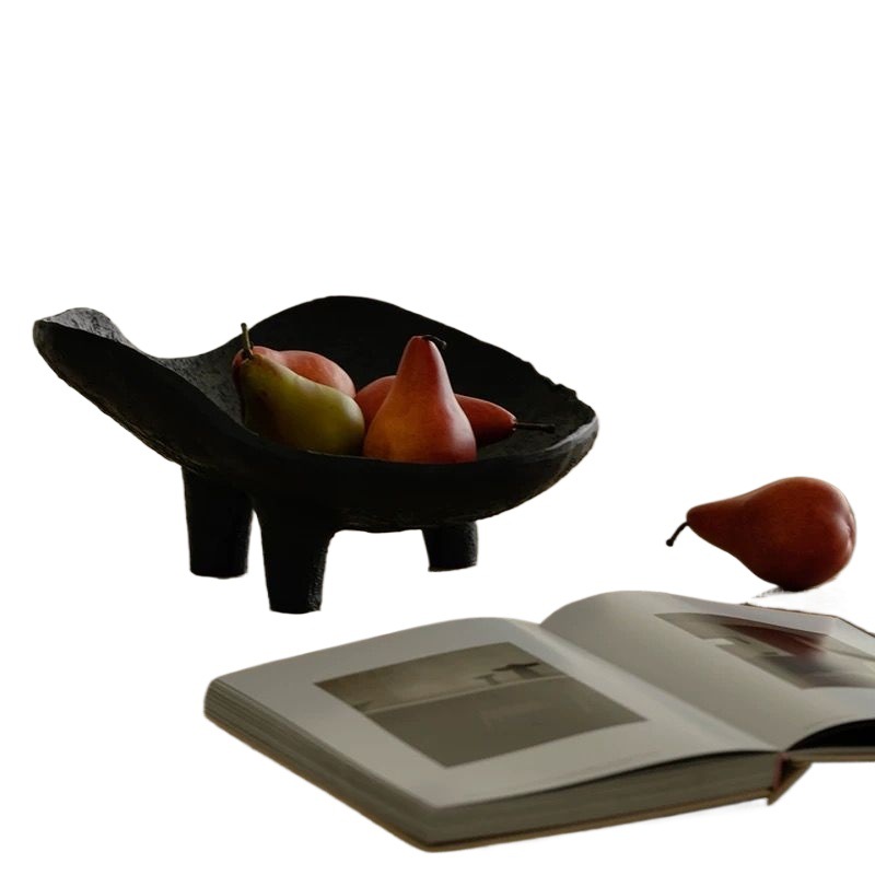 Resin Art Wooden Tray - Black Fruit Plate Resin Storage Tray