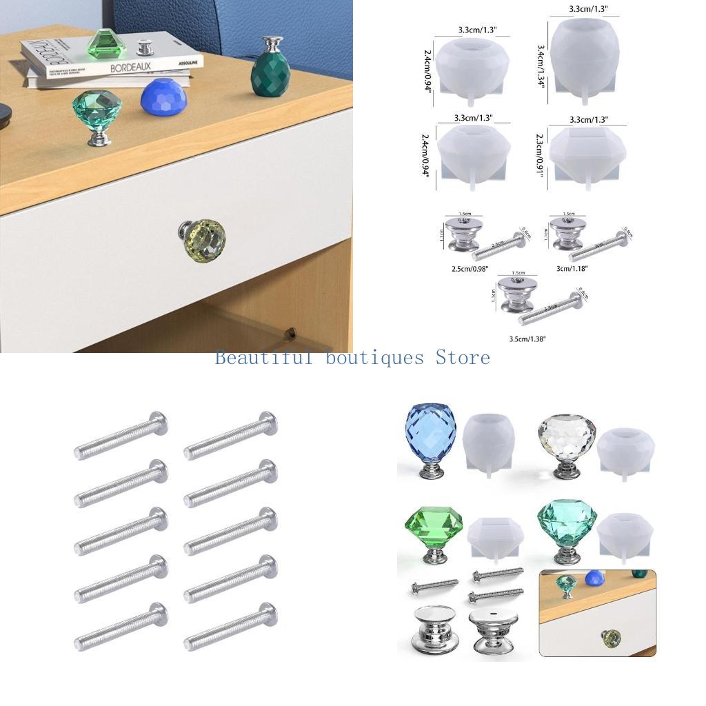 Resin Art Kitchen - U4LF Cabinet Drawer Knobs Mold Diamond