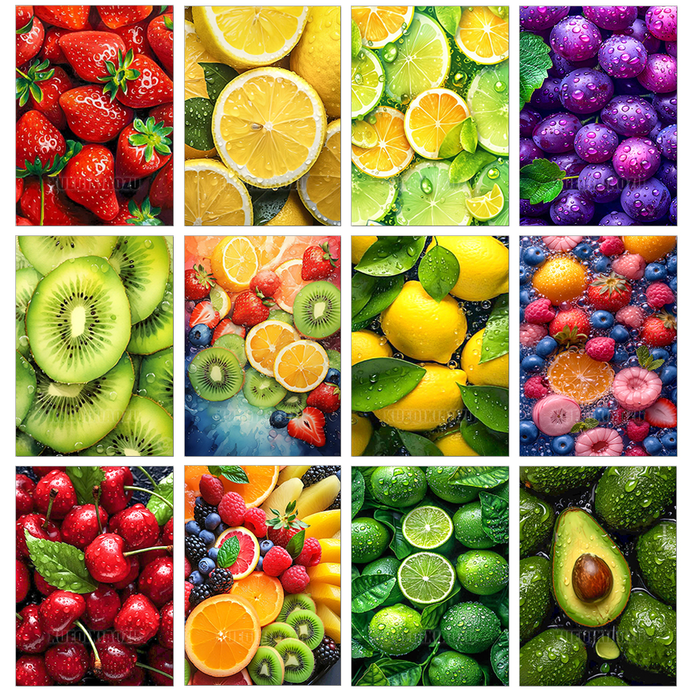 Resin Art Kits - 1pc frameless diamond painting Fruit Diamond