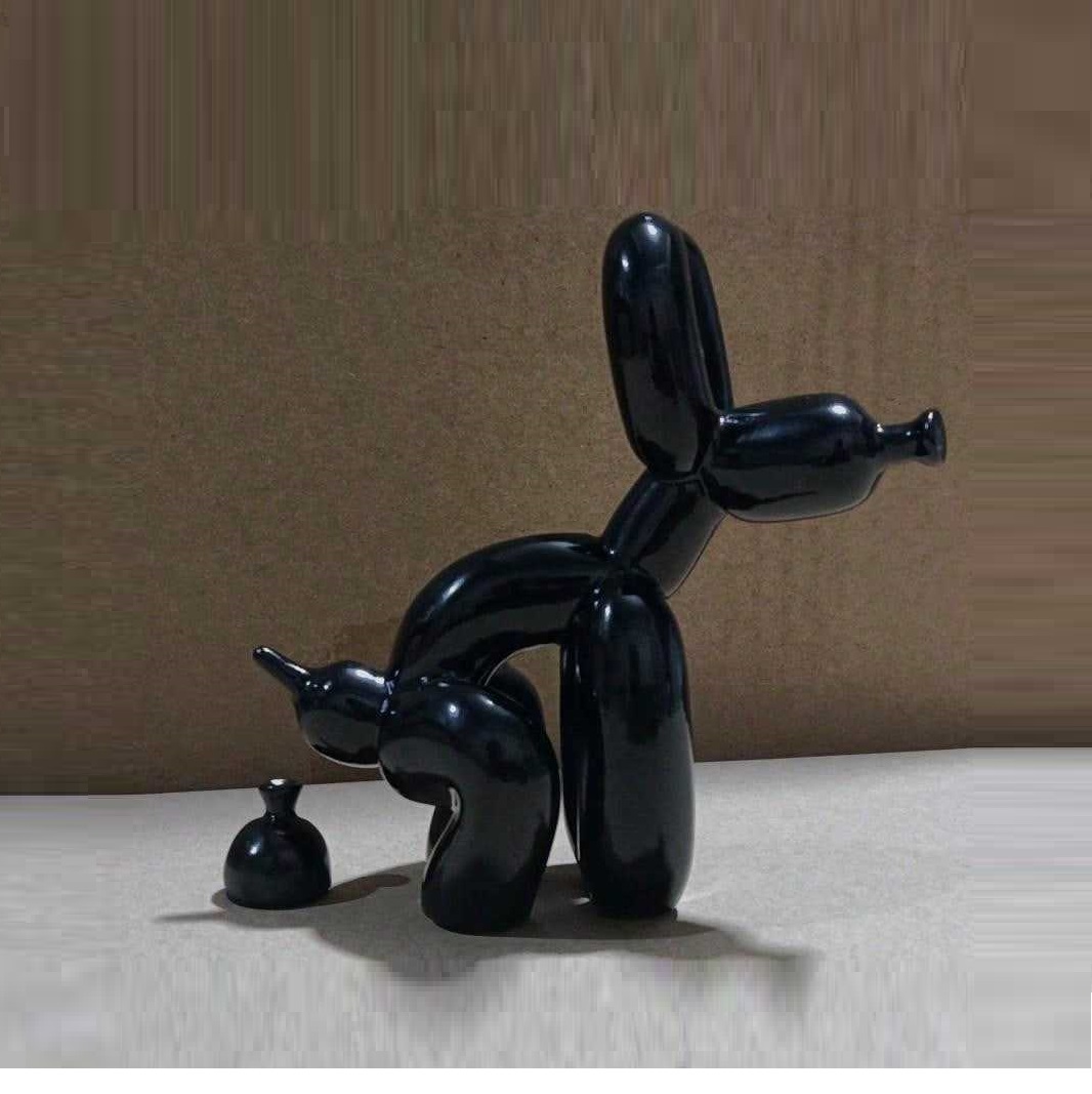 Resin Art And Wood - Modern Art Squat Balloon Dog Animal