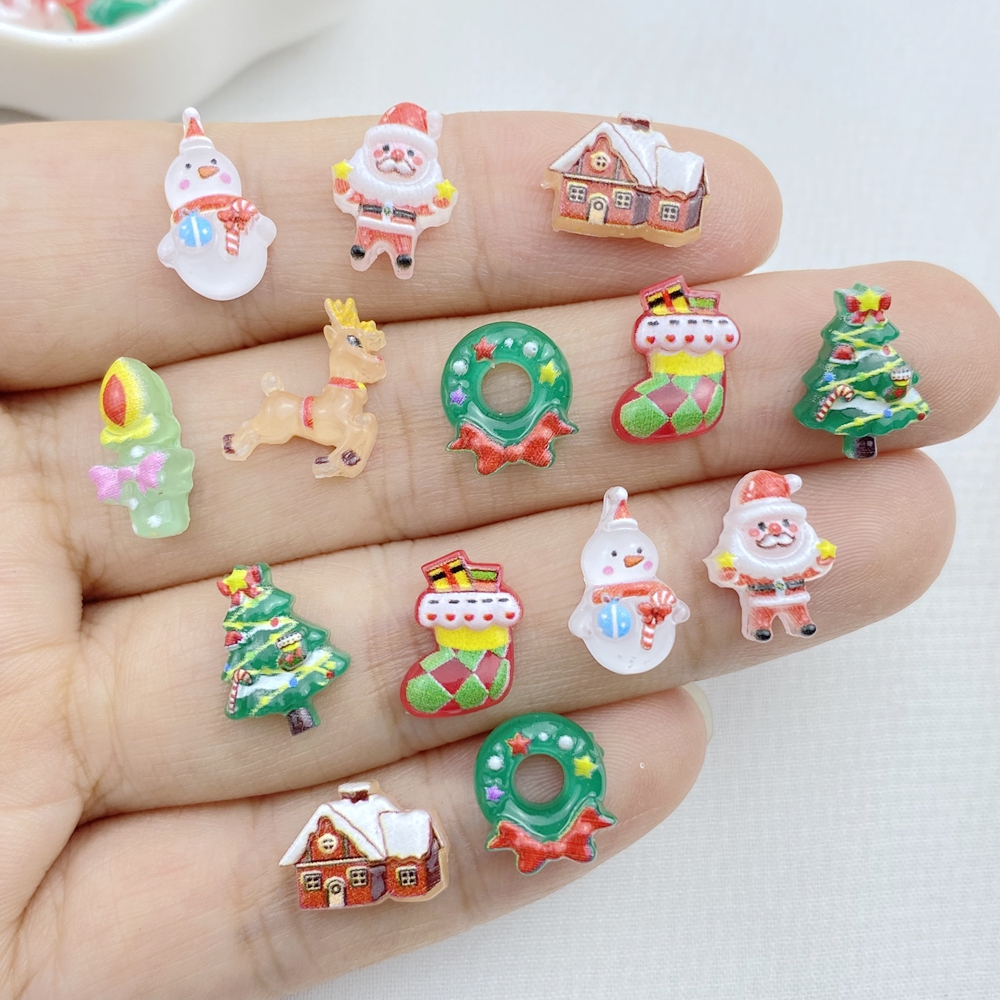 Resin Art Template - 50 cute Cartoon Christmas tree, snowman,