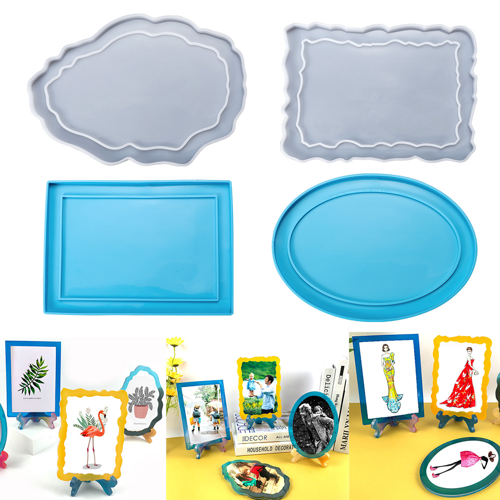 Resin Art Clock - Rectangle Photo Frame Silicone Mold Oval