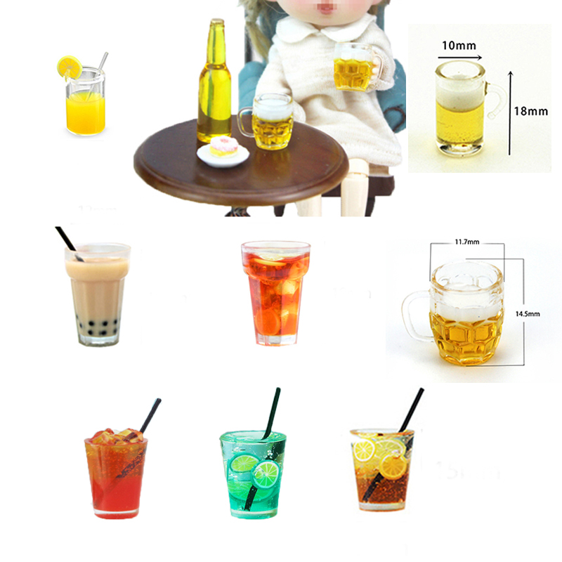 Resin Art Kitchen - Lemon Tea/Beer/Milk Tea Cups Model 1:12
