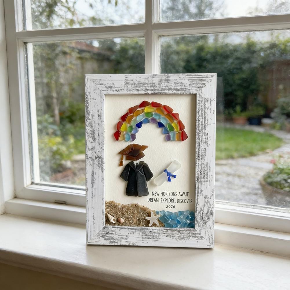 Resin Art Class - Sea Glass Frame Art Rustic White