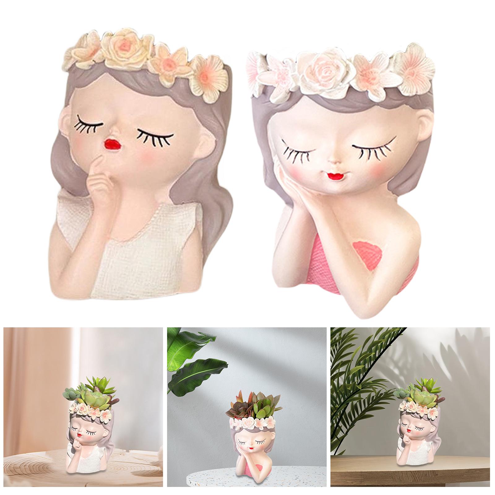 Resin Art For Wedding Gift - Fairy Head Flower Pot Photo Prop