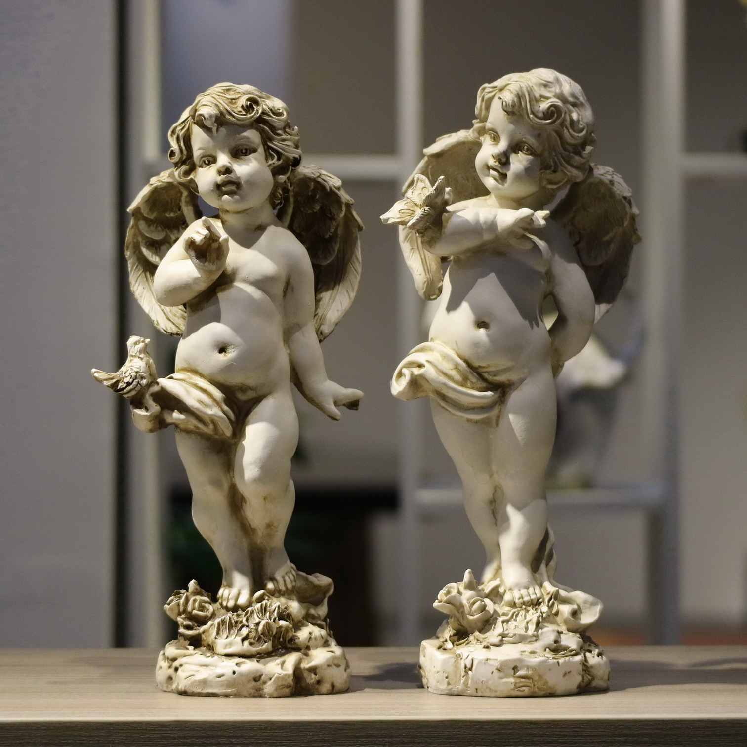 Resin Art For Wedding Gift - Retro Resin Angel Figurine 29cm Home