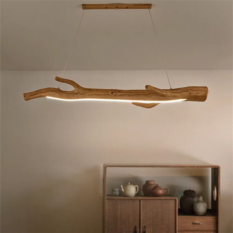 Resin Art Dining Table - Vintage tree Branch chandelier LED resin