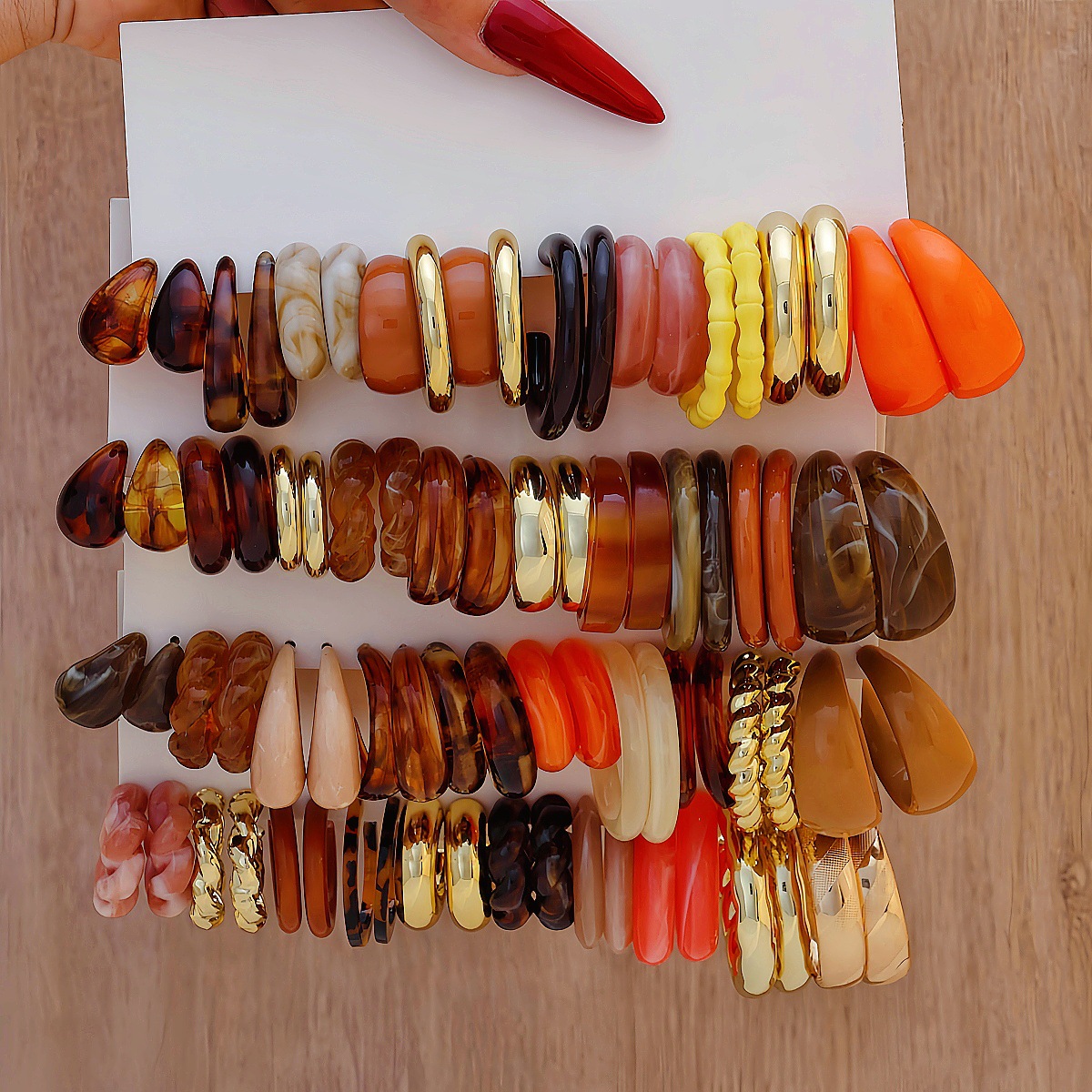 Resin Art Ring - KMVEXO 40Pairs/Set Bohemian Coffee Resin Earring