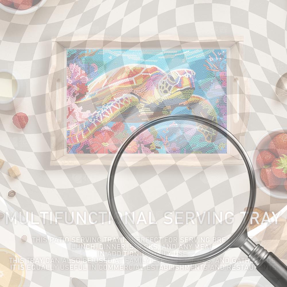 Resin Art Wooden Tray - Wooden 5D DIY Diamond Painting Serving