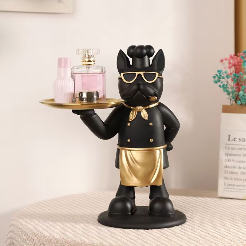 Resin Art Dining Table - Resin Pirate Chef Statue Tray Remote