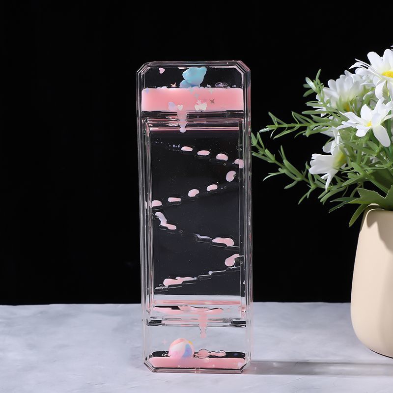 Resin Art Clock - Creative cute slide oil leak desktop