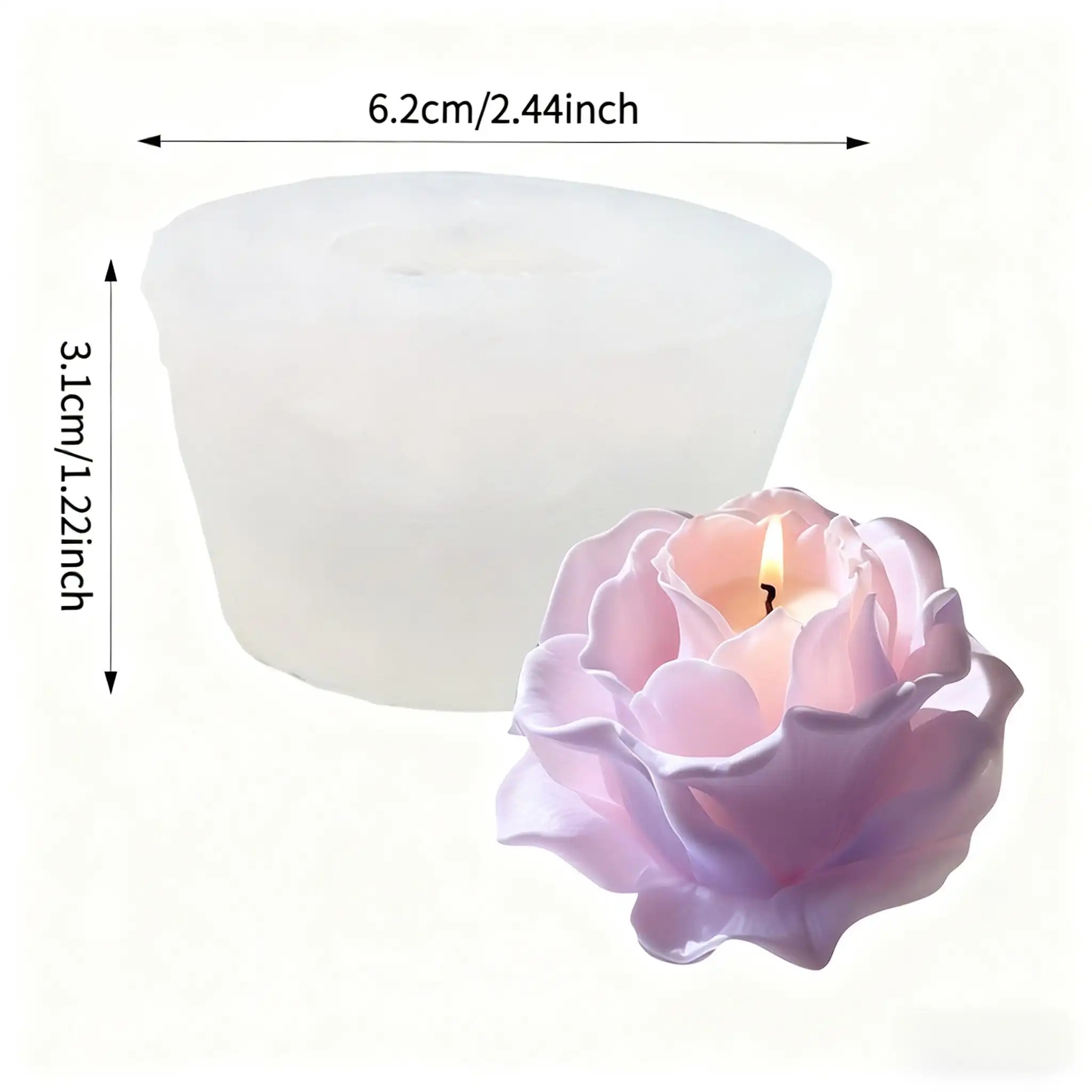 Resin Art Rose Petals - 1 Piece 3D Elegant Rose Silicone