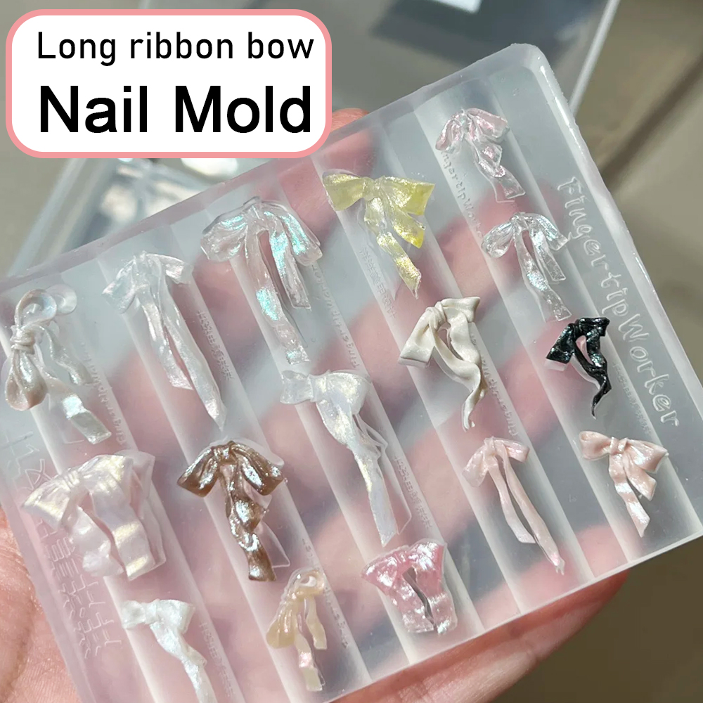 Resin Art Template - 3D Hand-Carved Fairy Ribbon Bow Nail