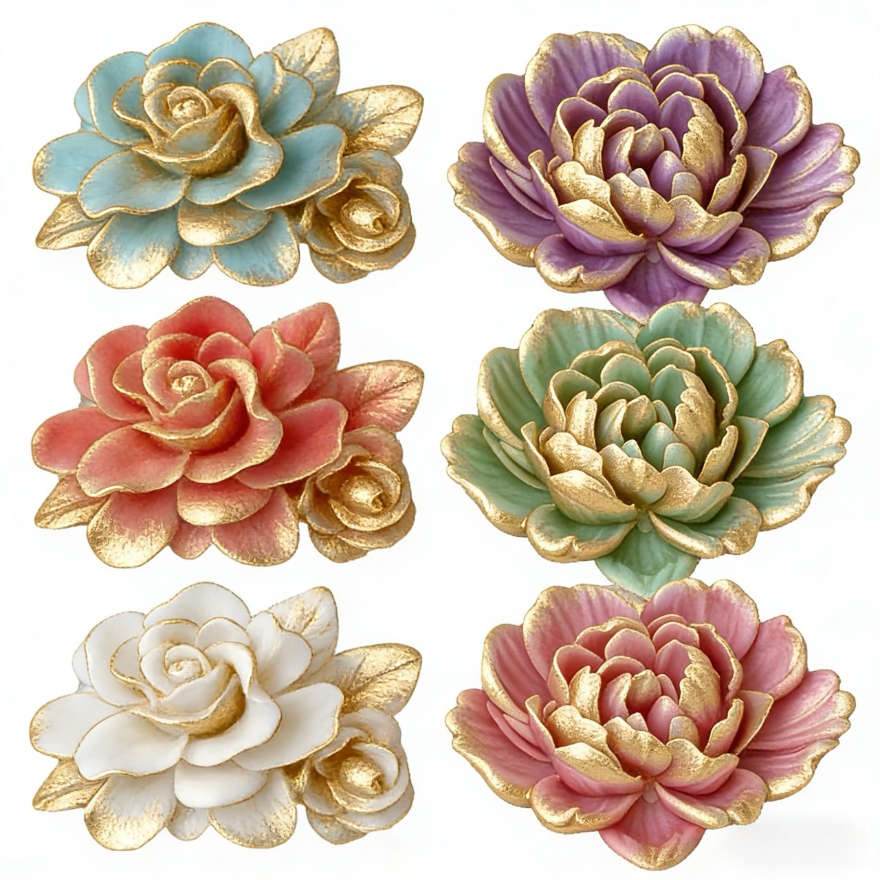 Resin Art For Wedding Gift - 2-Piece 3D Heart-Shaped Gardenia Silicone Mold,