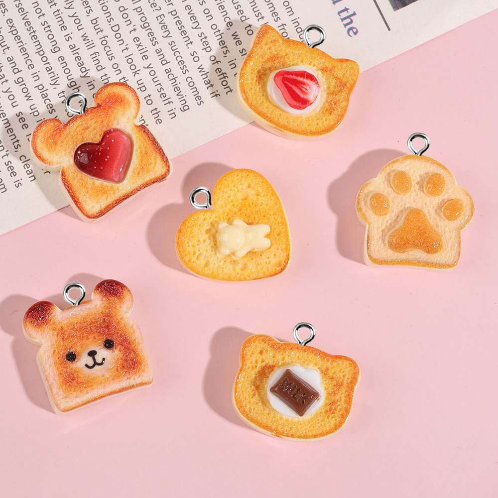 Resin Art Earrings - 10pcs Heart Bear Cat Animal Shape