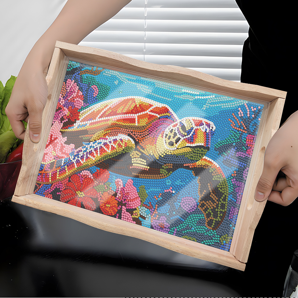 Resin Art Wooden Tray - DIY Diamond Painting Tray Kit for