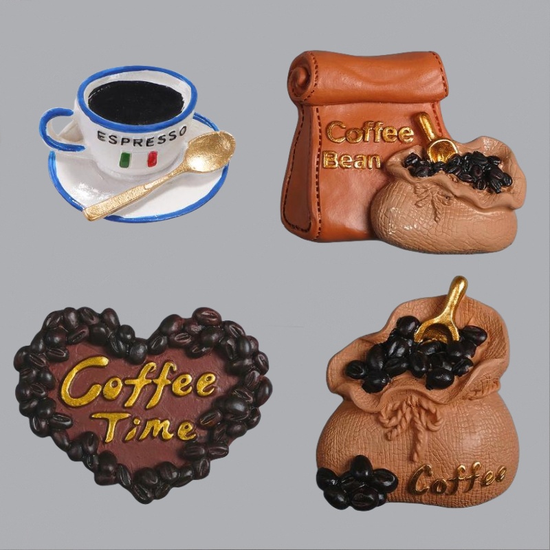 Resin Art Kitchen - Unique Coffee Bean Magnets for Fridge