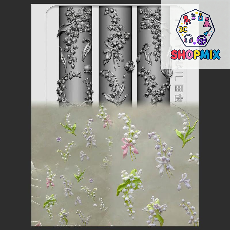 Resin Art Template - Flowers Series 3D Curved Nail Mold