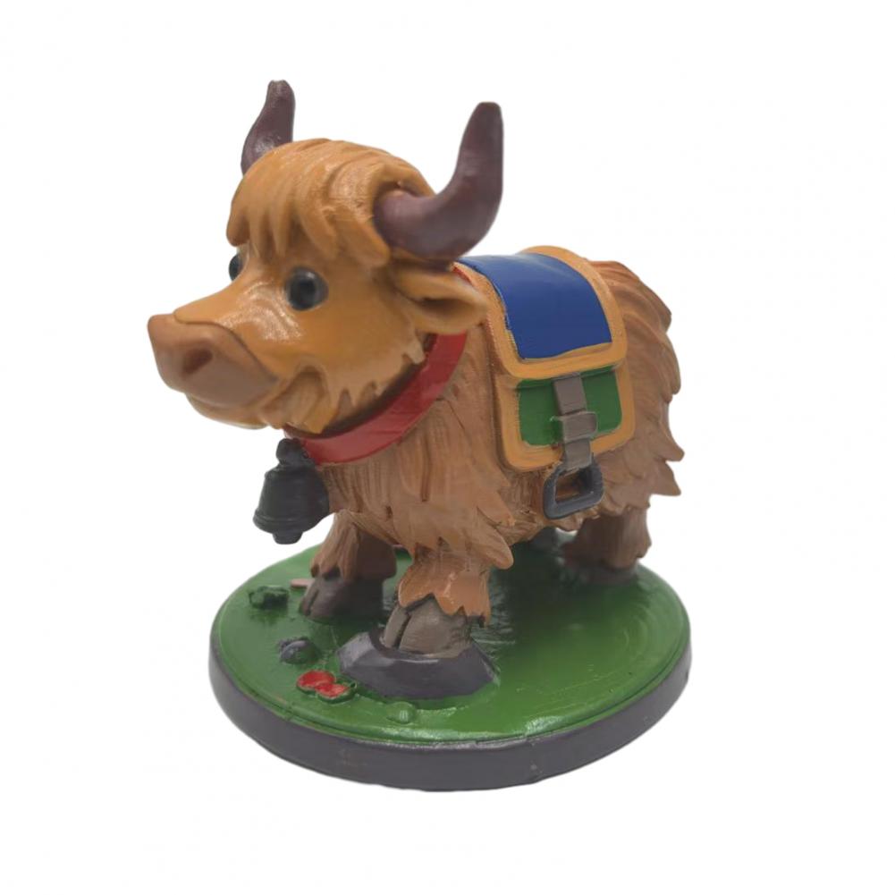 Resin Art Dining Table - Highland Cow Ornament,Resin Hand-Painted Cute Small