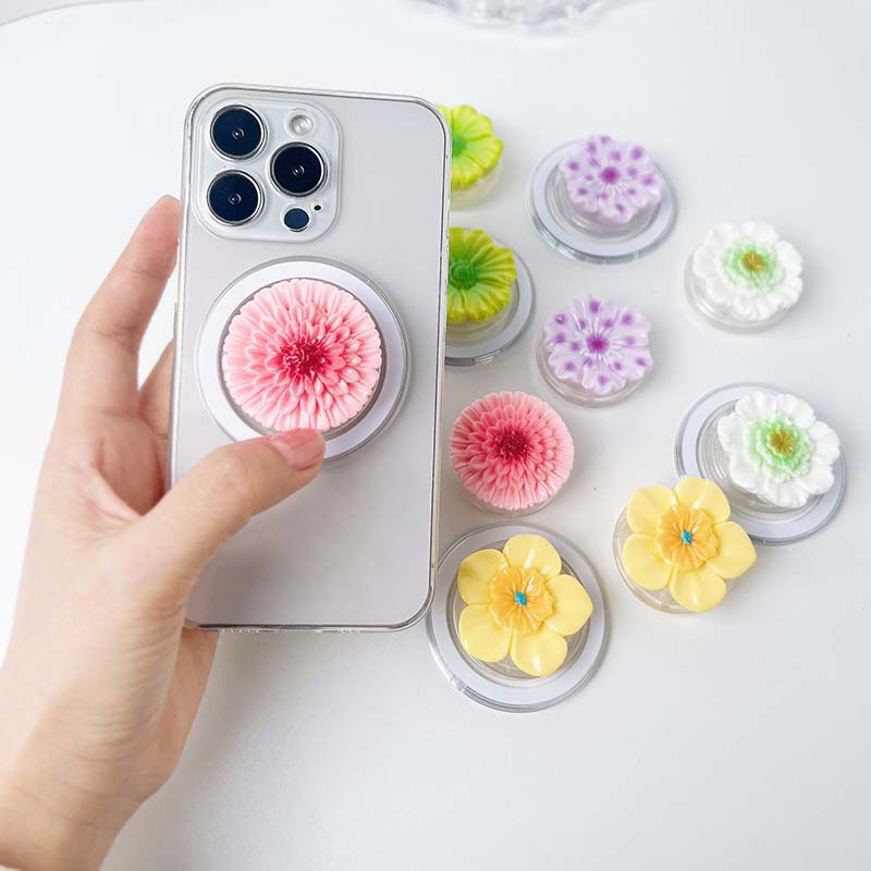 Resin Art Ring - Chrysanthemum Resin Flowers Griptok Finger Ring