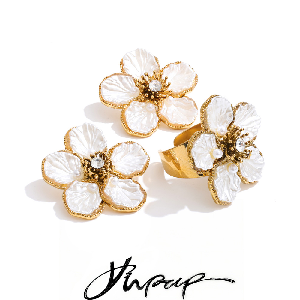 Resin Art Ring - Yhpup Popular Stainless Steel Resin Pearls