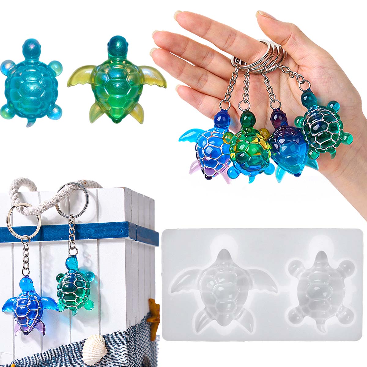 Resin Art Epoxy - 3D Sea Turtle Keychain Silicone Mold