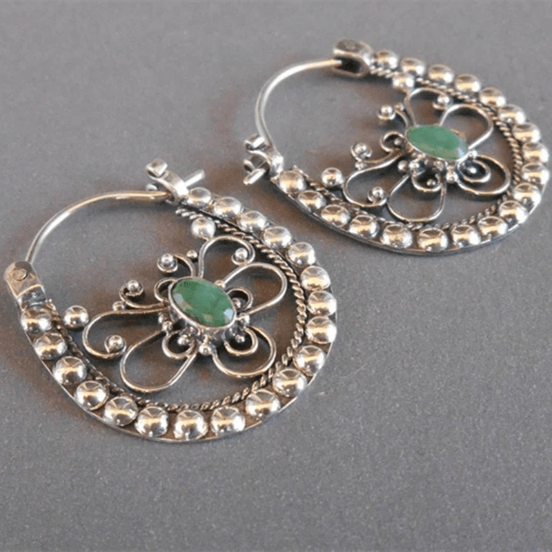 Resin Art Ring - Vintage Leverback Earrings Hollow Butterfly Shape