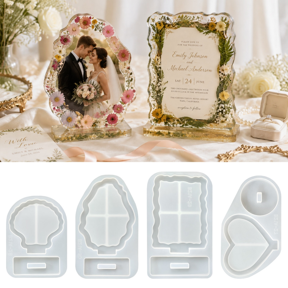 Resin Art Epoxy - S0305 Love Heart Shell Photo Frame