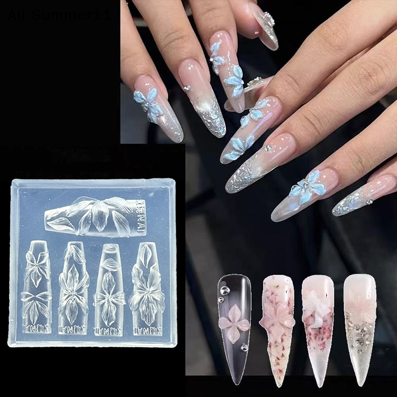 Resin Art Template - 【A6L】Flowers Nail Mold DIY Silicone Nail