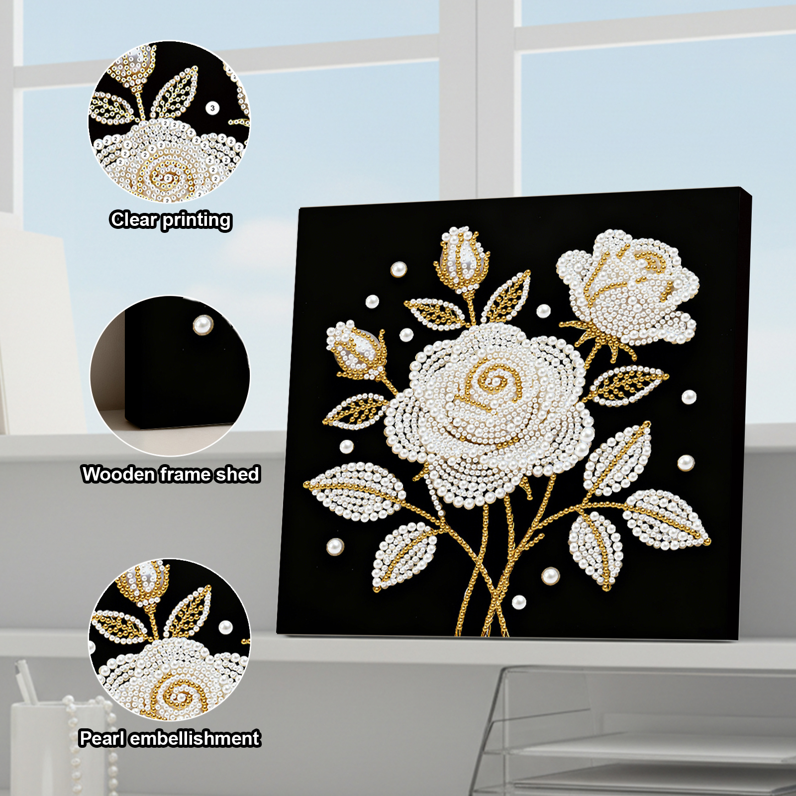 Resin Art Kits For Adults - Rose DIY Pearl Painting Kit for