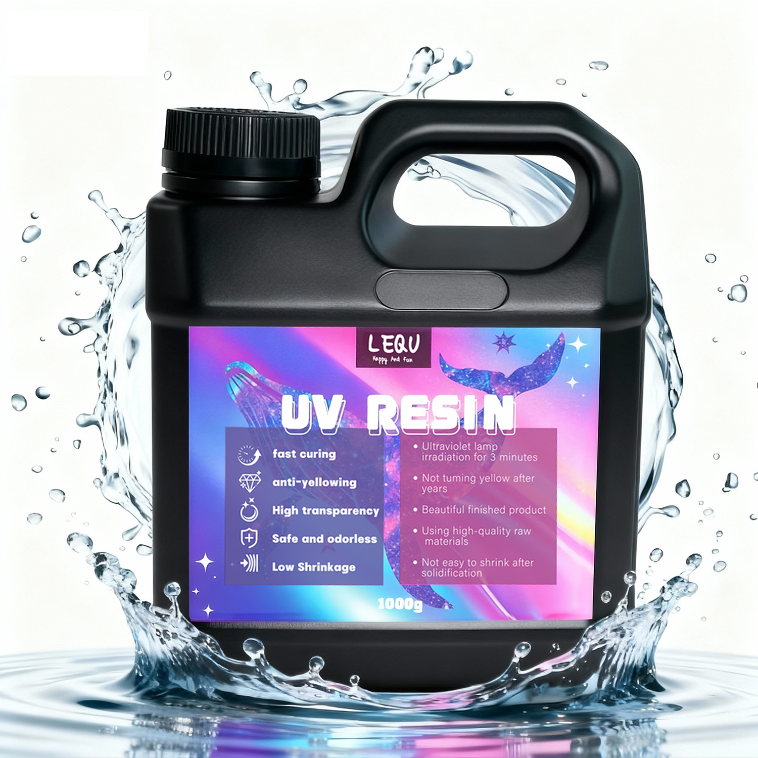 Resin Art Epoxy - 1000g UV Resin Crystal Clear Hard