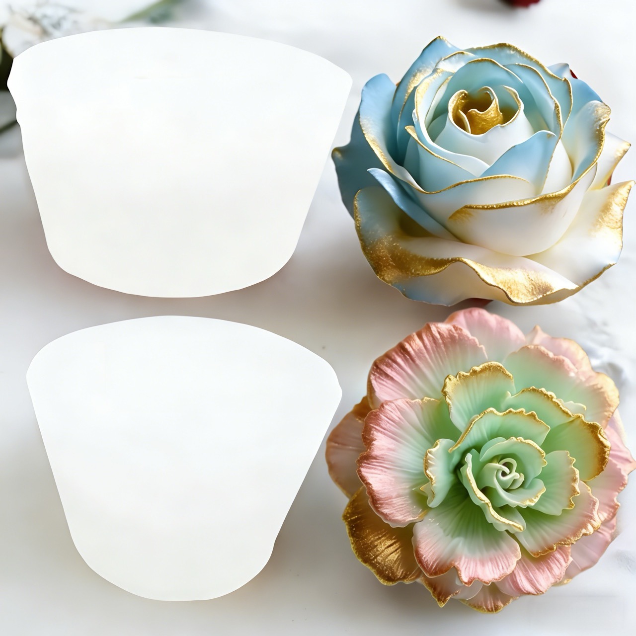 2-Piece 3D Rose Carnation Sili – обзор и цена Resin Art Rose Petals
