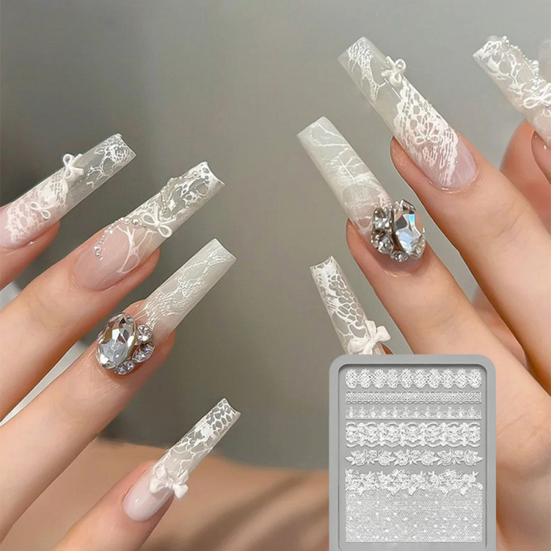 1pc Lace 3D Silicone Nail Mold – обзор и цена Resin Art Template