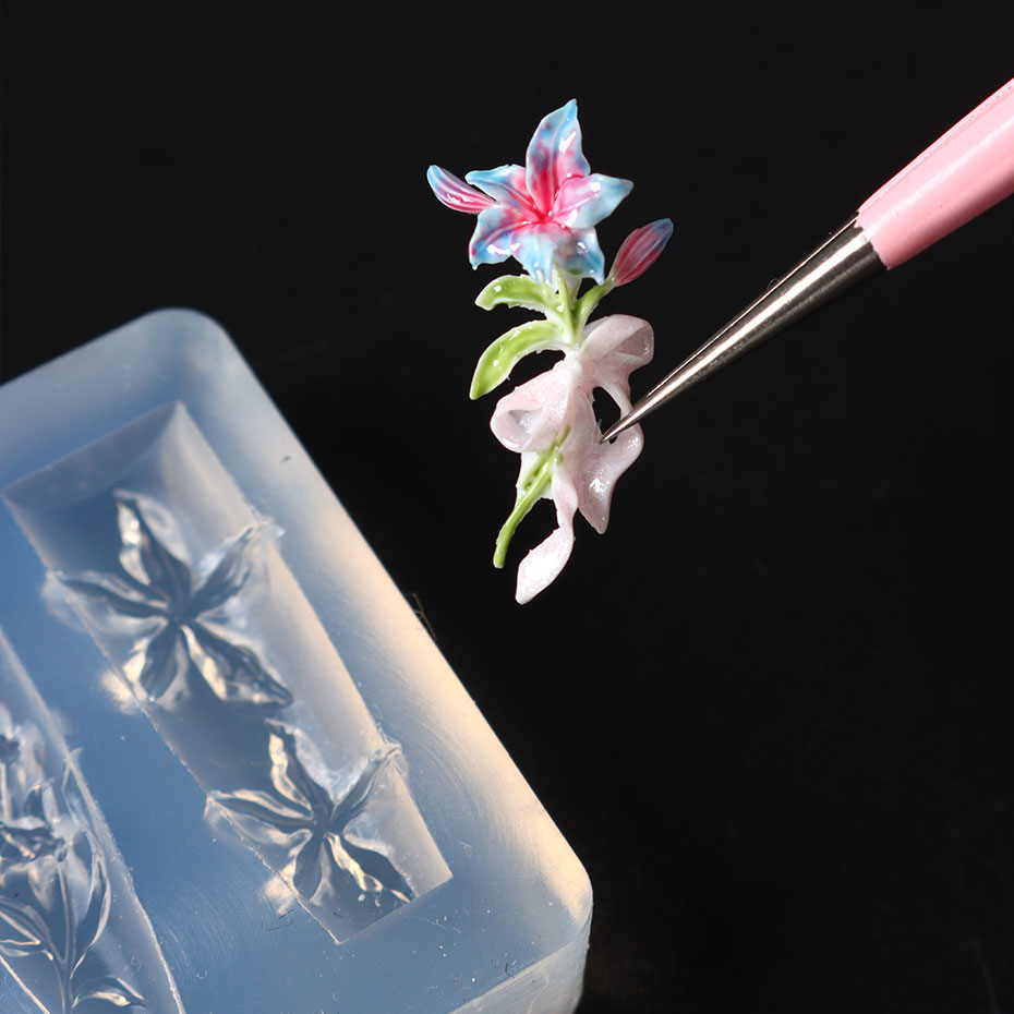 1pcs 3D Elegant Lily Nail Char – обзор и цена Resin Art Template