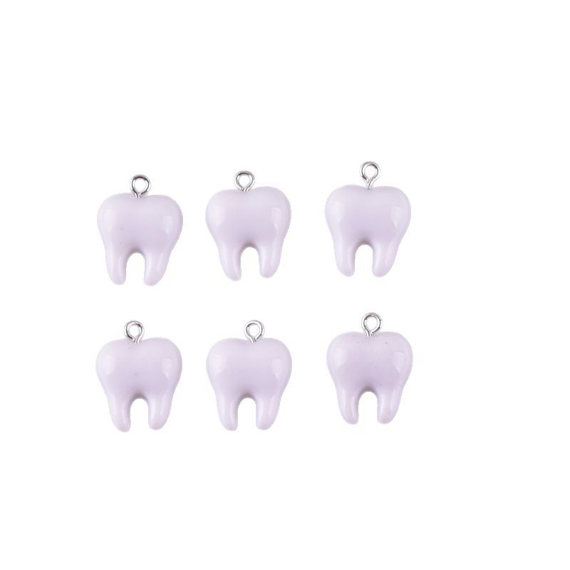 10pcs Cute White Teeth Resin P – обзор и цена Resin Art Earrings