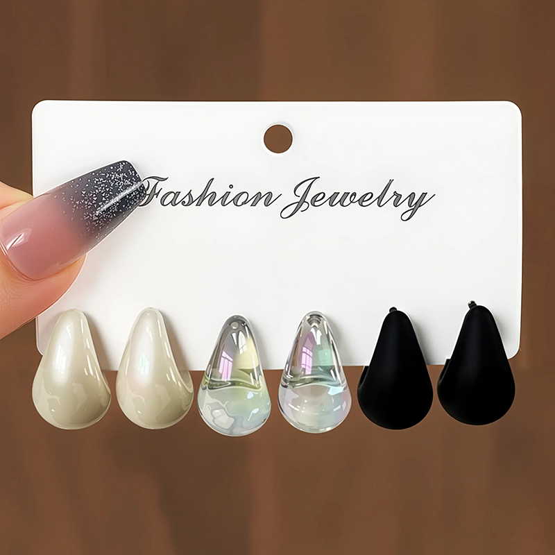 3 Pairs Fashion Resin Drop Ear – обзор и цена Resin Art Ring