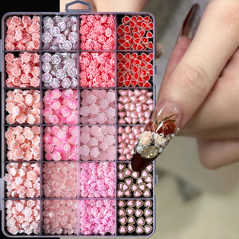 12grids Cute Red Bow Heart Res – обзор и цена Resin Art Rose Petals