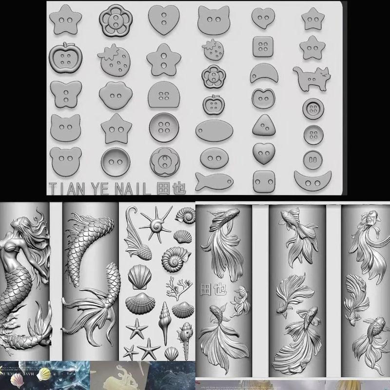 【xxx】Silicone Nail Ocean Merma – обзор и цена Resin Art Template