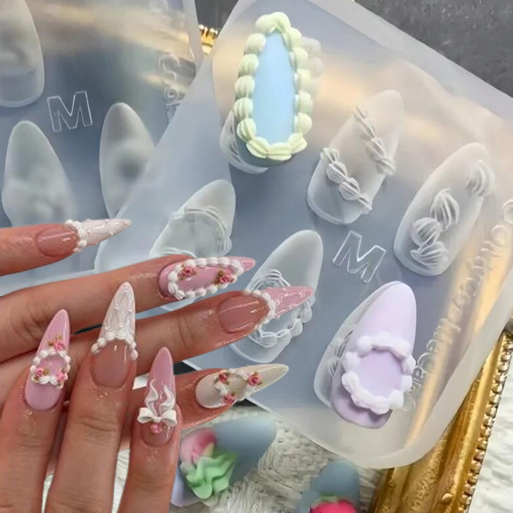 1pc 3D French Cream Nail Art S – обзор и цена Resin Art Template