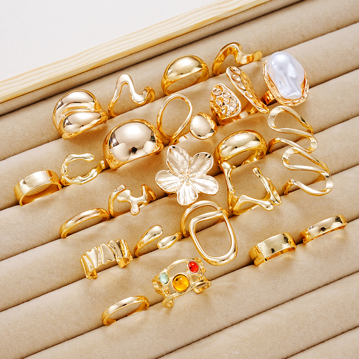 24pcs/Set Retro Flower Ring Se – обзор и цена Resin Art Ring