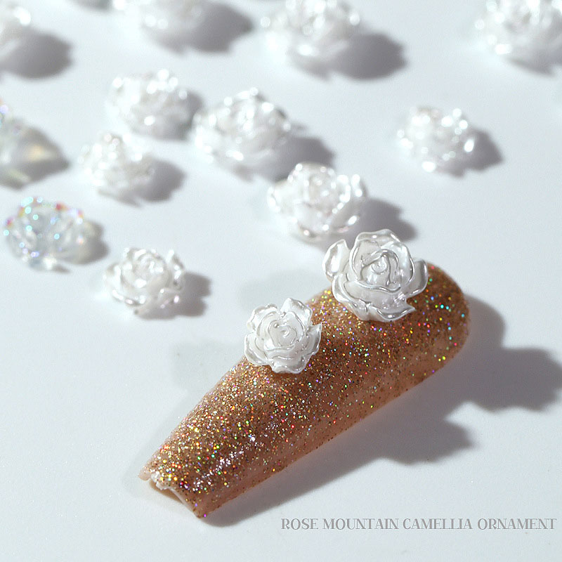 Mix 50PCS 6/8/10MM White Rose  – обзор и цена Resin Art Rose Petals