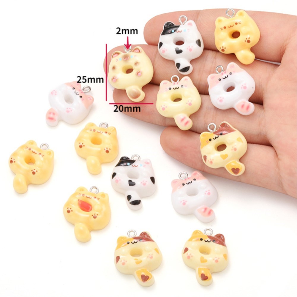 10Pcs Kawaii Cartoon Cat Resin – обзор и цена Resin Art Earrings
