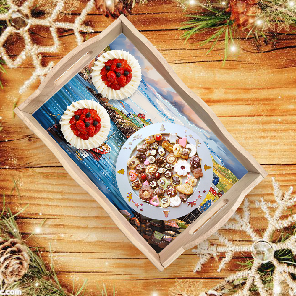 Diamond Painting Dining Plate  – обзор и цена Resin Art Wooden Tray