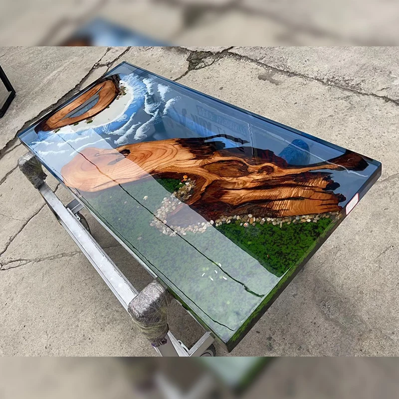 Epoxy resin art river ocean ta – обзор и цена Resin Art Dining Table