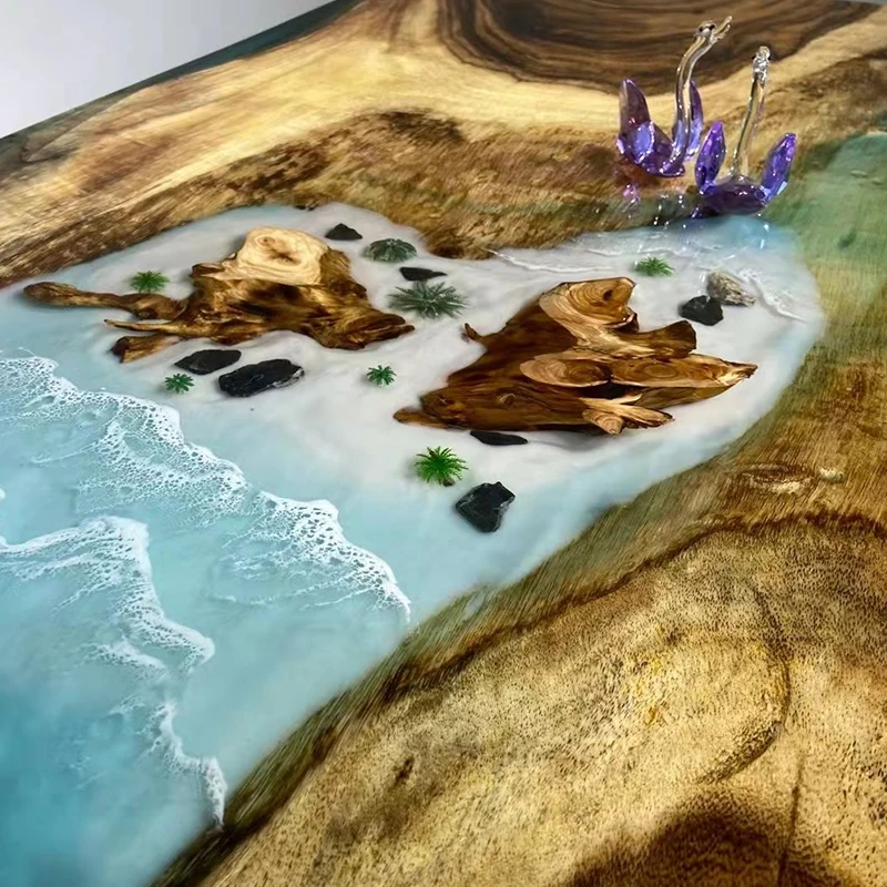 Epoxy resin art river ocean ta – обзор и цена Resin Art Dining Table