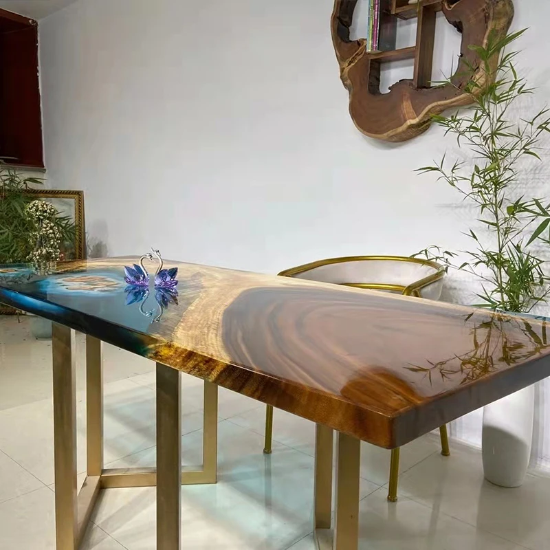 Epoxy resin art river ocean ta – обзор и цена Resin Art Dining Table