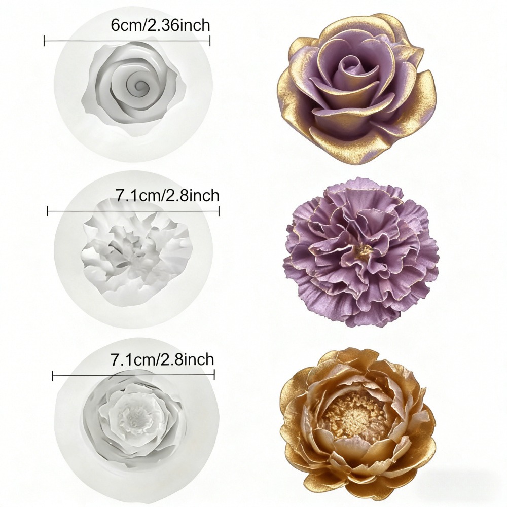3-Piece Silicone Molds for Ros – обзор и цена Resin Art For Wedding Gift