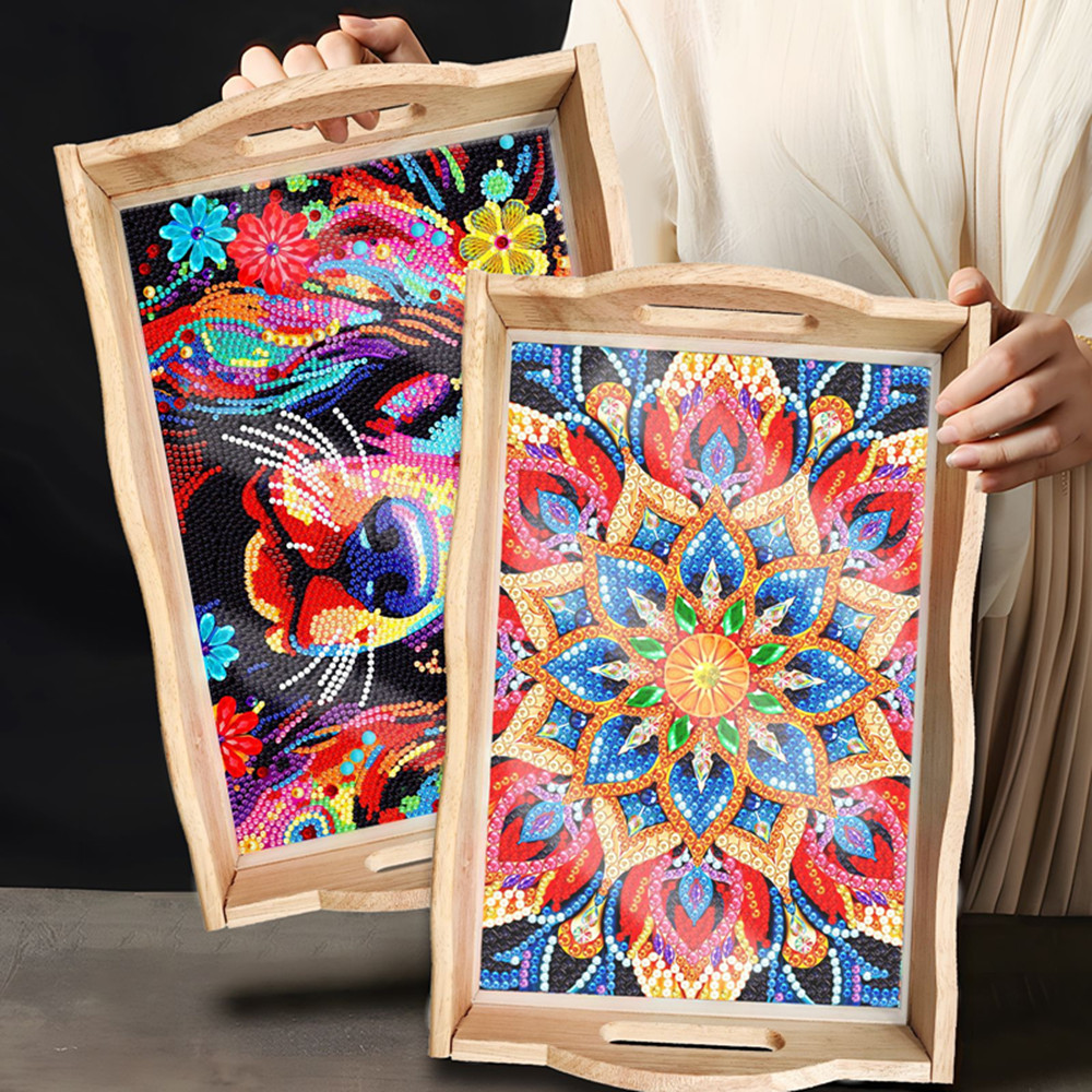 5D DIY Diamond Painted Wooden  – обзор и цена Resin Art Wooden Tray