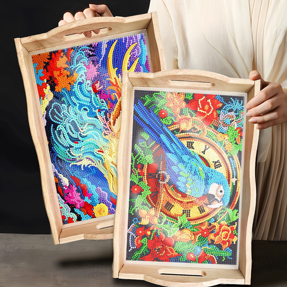 5D DIY Diamond Painted Wooden  – обзор и цена Resin Art Wooden Tray